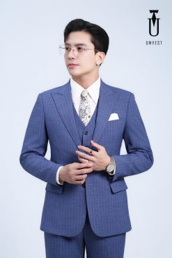 Vest Xanh Dương Sọc Gile