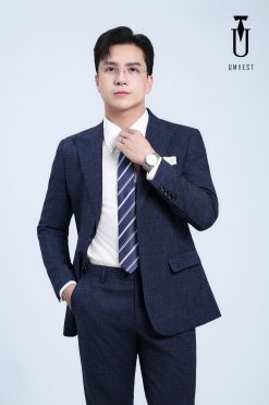 Vest Xanh Dương Sọc