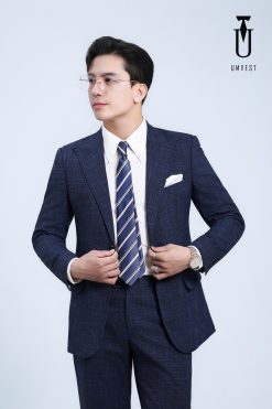 Vest Xanh Dương Sọc